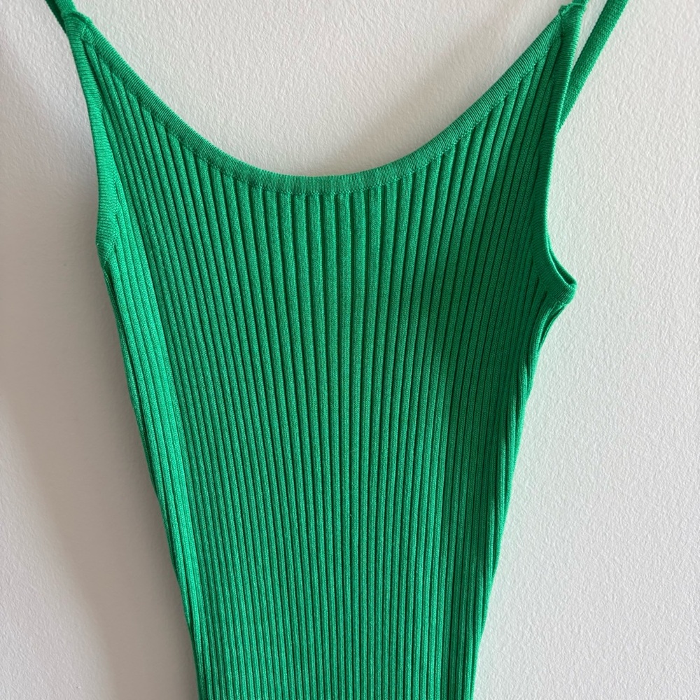 H&M Ribbed Midi Dress - Green - Picture 3 of 5